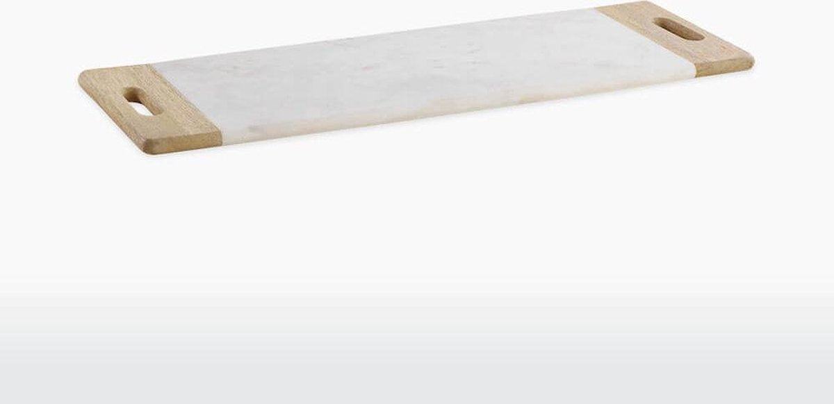 Nkuku Marmeren Serveerplank - BWARI - Mangohout & Wit Marmer - Large (1.5 x 59.5 x 20.5 cm)