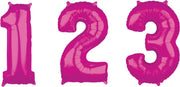 Fuchsia gekleurde aluminium cijfer ballon - Feestdecoratievoorwerp