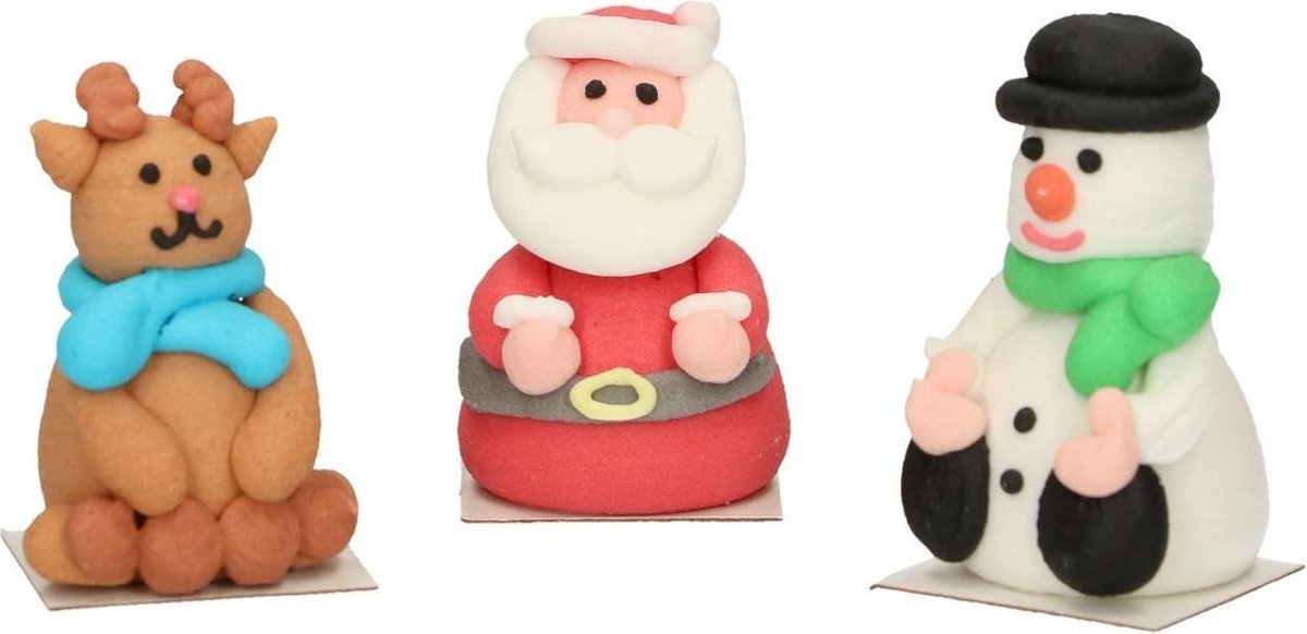 FunCakes Suikerdecoratie 3D Kerstfiguren Set/3