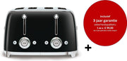 Smeg -  TSF03BLEU MkIII- Broodrooster - 4 sneden - Zwart - met DRIE jaar garantie