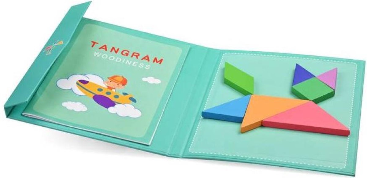 Speelgoed - TANGRAM - Houten educatieve magnetische puzzel