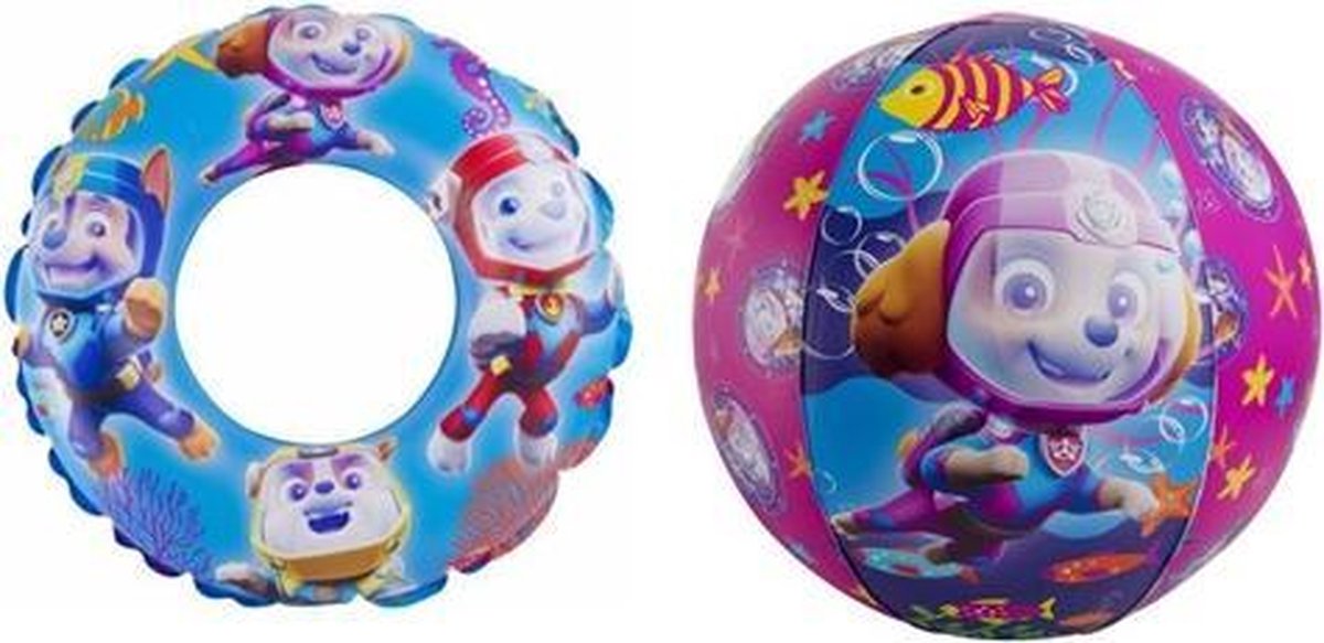 Paw Patrol Meisjes Set | Zwemband | Strandbal | Roze | Kinderen | Zwembad | Strand | Zwemmen | Water |