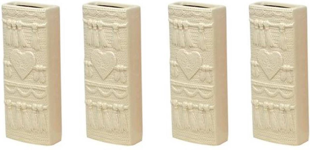 Set van 12x stuks radiator bak luchtbevochtigers/ waterverdampers rechthoekig pastel geel 19 cm - Waterverdamper verwarming