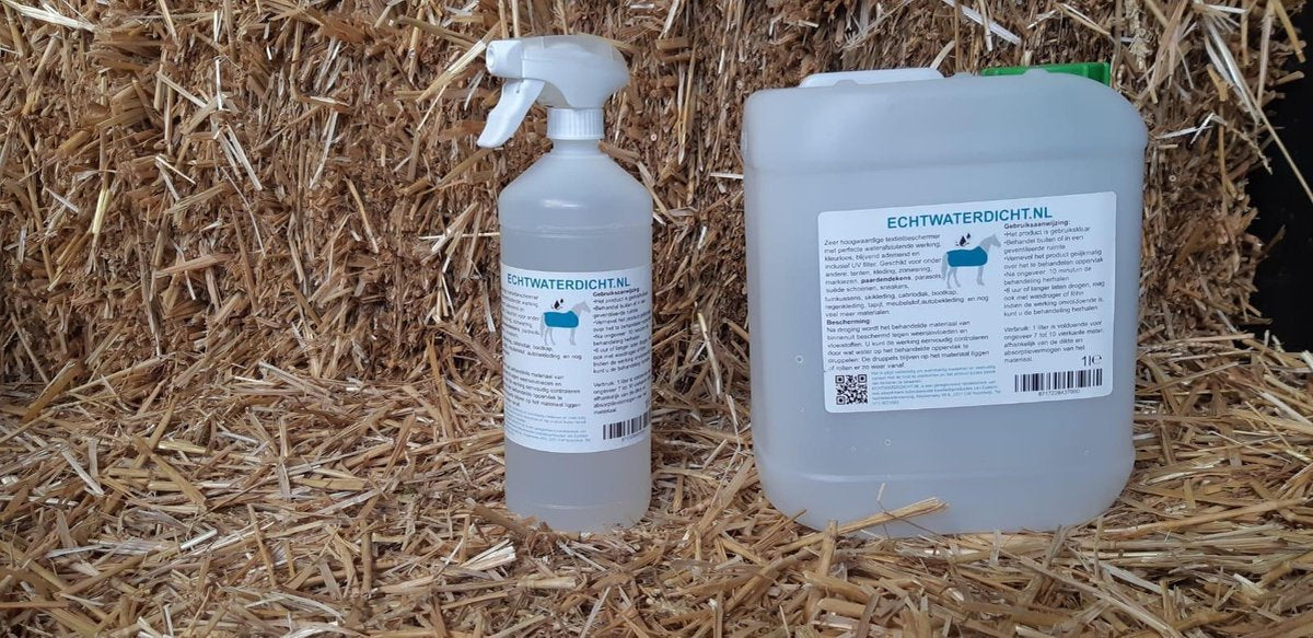 ECHTWATERDICHT 5+1 LITER voor paardendekens is een zeer hoogwaardig impregneermiddel met perfecte waterafstotende werking