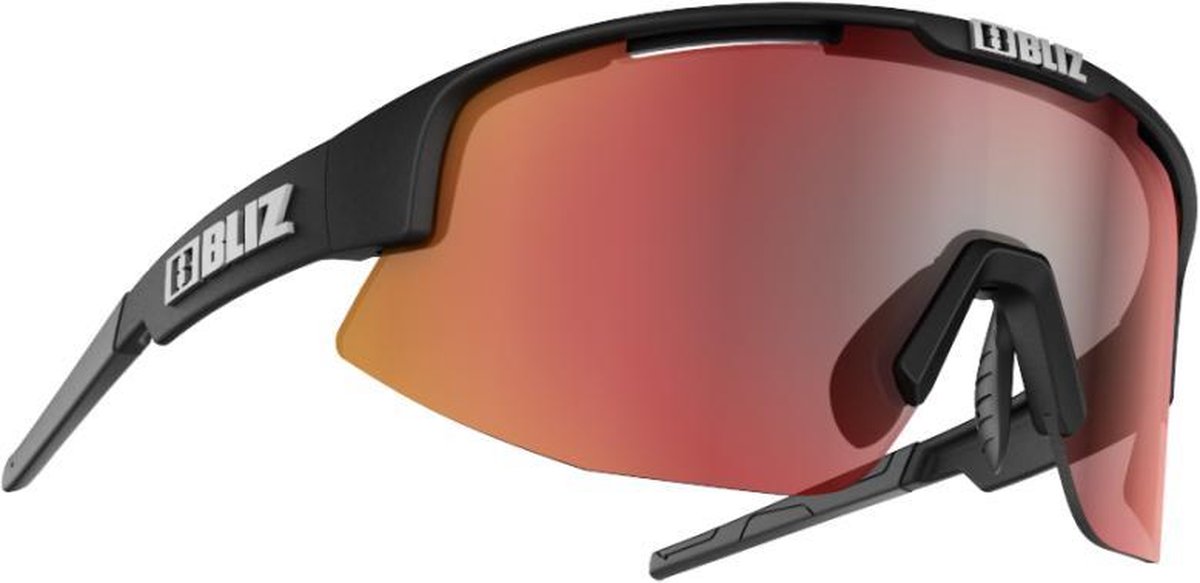 BLIZ | Matrix | Matt Black Frame // Brown With Red Multi Lens