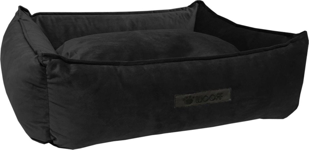 Wooff Mand Cocoon Velours Zwart - Hondenmand - S