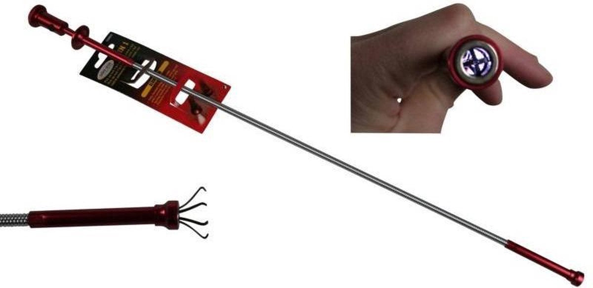 Flexibele Pick up Tool met LED - Rood – 60cm