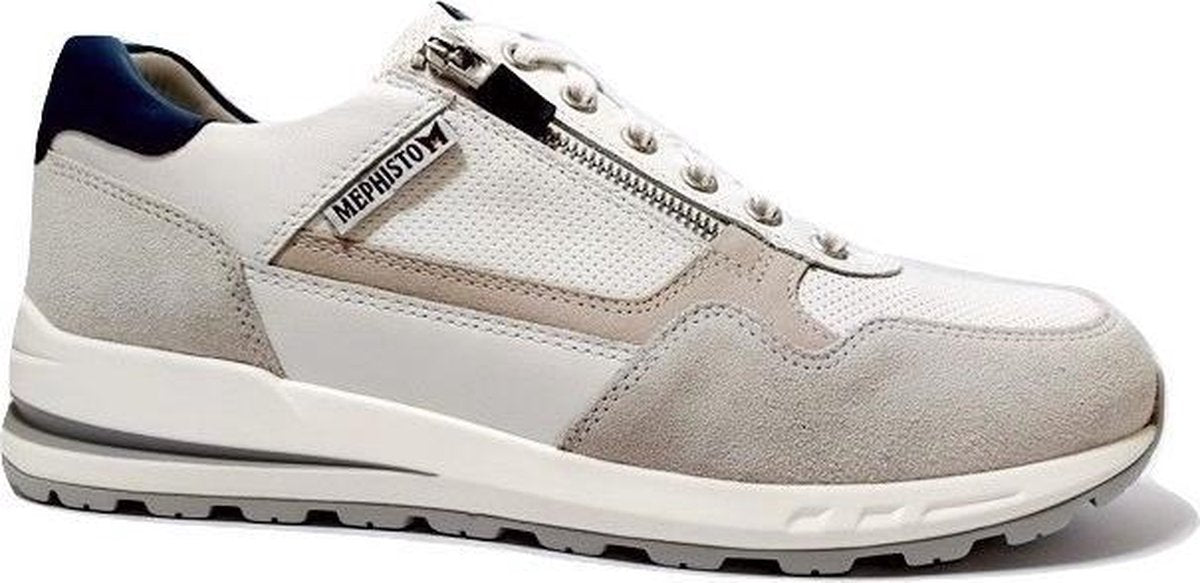 Mephisto BRADLEY - Volwassenen Heren sneakersVrije tijdsschoenen - Kleur: Wit/beige - Maat: 41