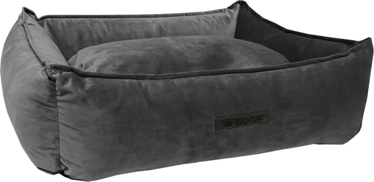 Wooff Mand Cocoon Velours - Donkergrijs - Hondenmand - 70 x 60 x 20 cm - Medium