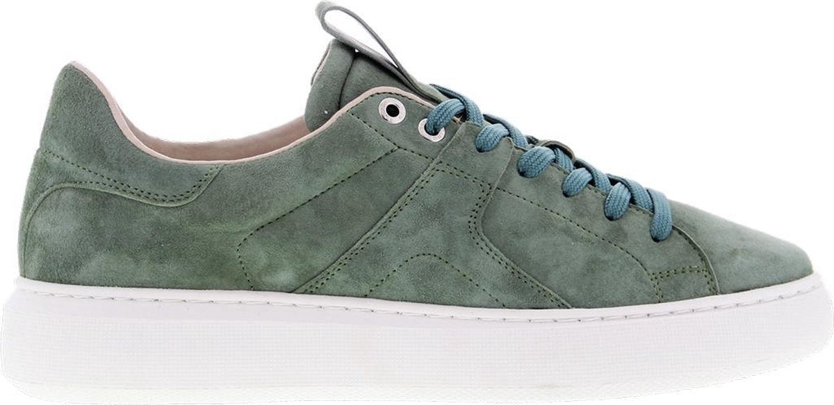 Tango | Luna 3-p Jaap resema green kid suede sneaker - white sole | Maat: 44