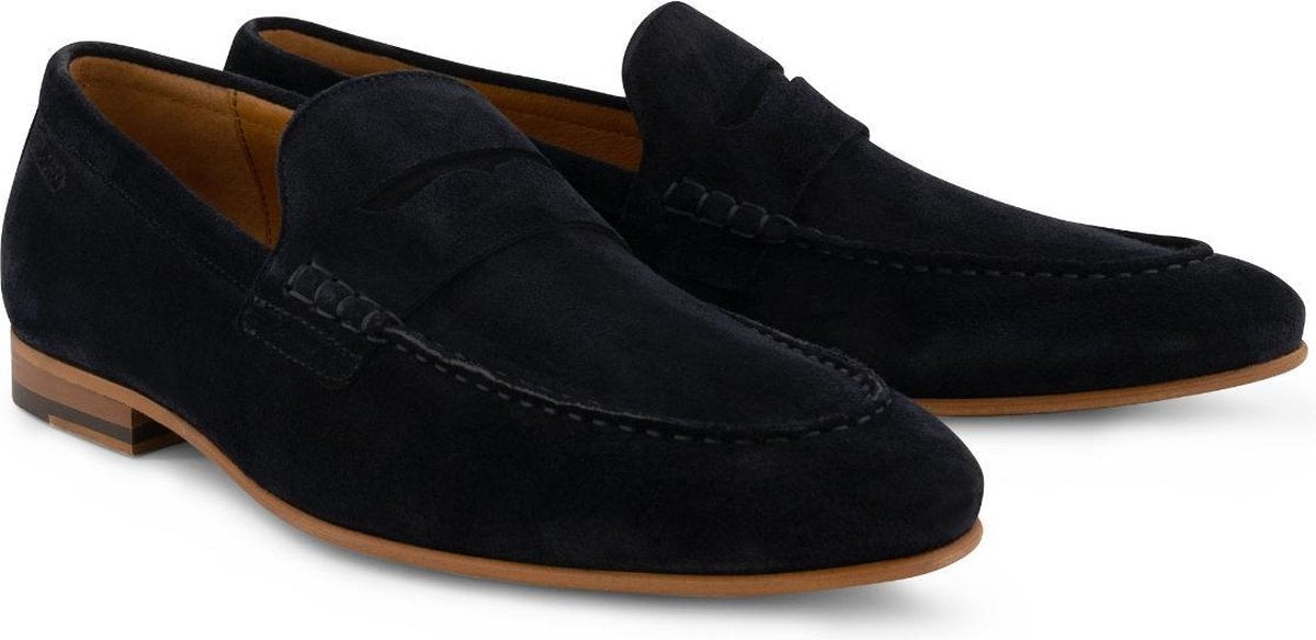 DenBroeck Park Row - Suede Leren herenloafers - Donkerblauw - Maat 43