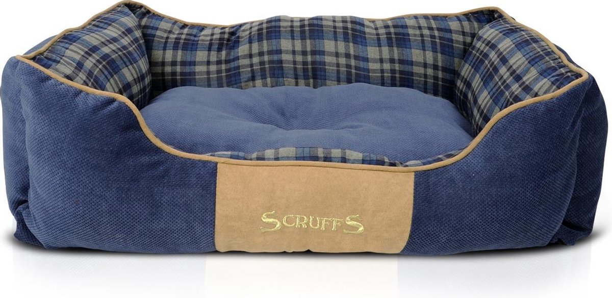 Scruffs Highland stijlvolle hondenmand - Blauw - Small 50 x 40 cm