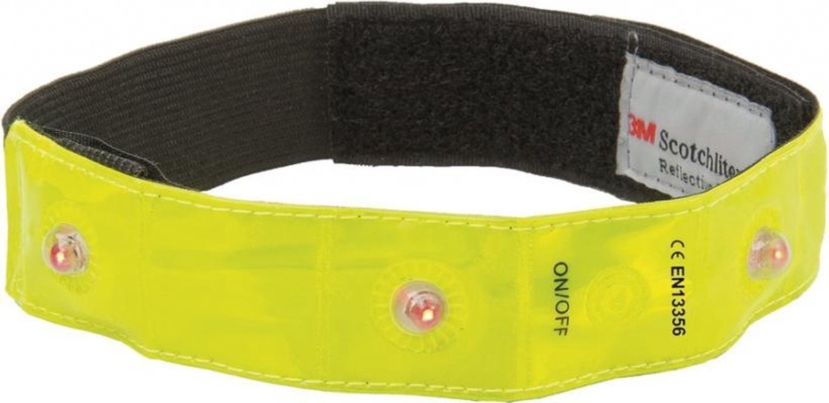 M-Wave - Reflectie armband - LED - Inclusief Batterij - Fluorgeel