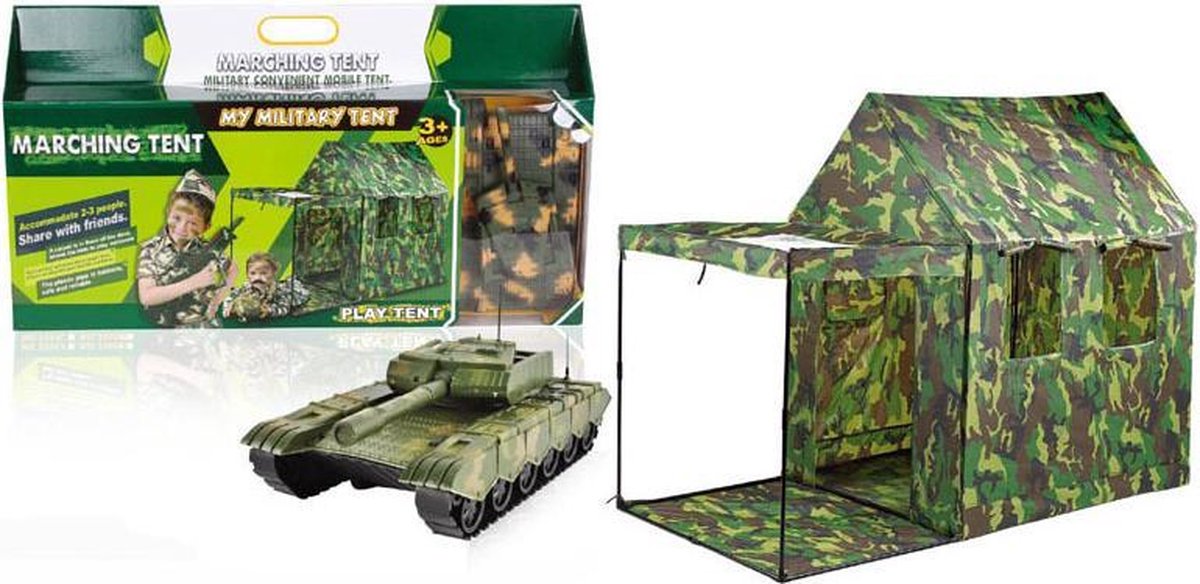 Speeltent Army met tank