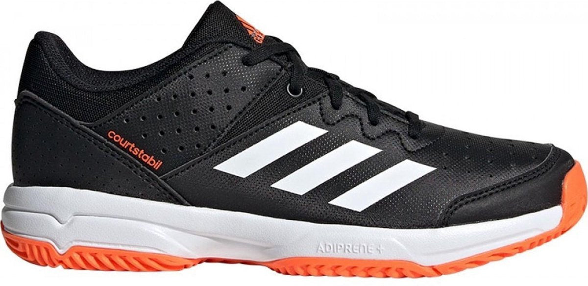 adidas Court Stabil Sportschoenen - Maat 34 - Unisex - zwart/ oranje/ wit