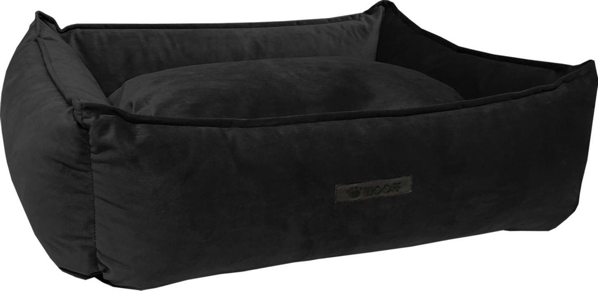 Wooff Mand Cocoon Velours Zwart - Hondenmand - L