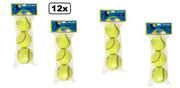 12x Tennisballen geel - sport tennis racket bal tennisbal