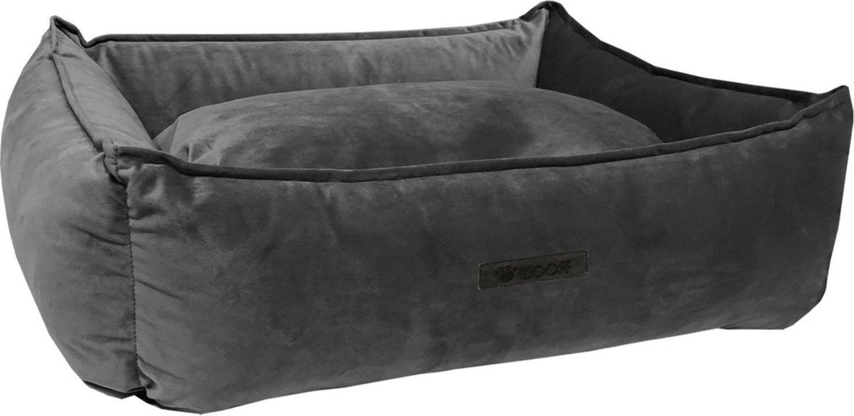Wooff Mand Cocoon Velours - Donkergrijs - Hondenmand - 90 x 70 x 22 cm - Large
