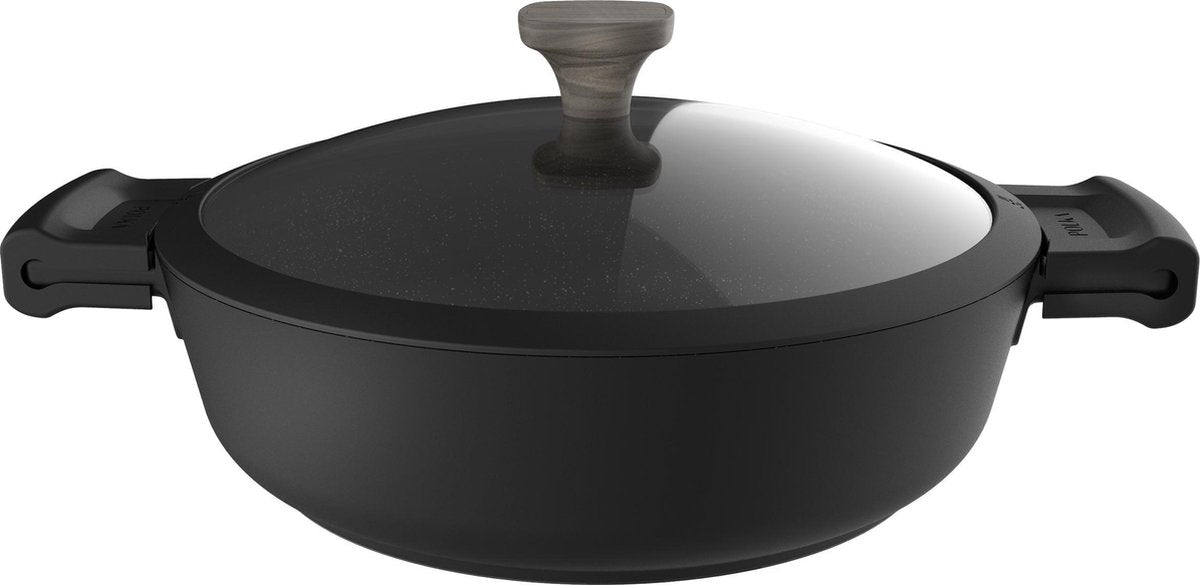 Cecotec Braadpan - 24 cm - Alle warmtebronnen inclusief inductie - Braadpannen met deksel - Vaatwasserbestendig - Hapjespan met antiaanbaklaag - Zwart