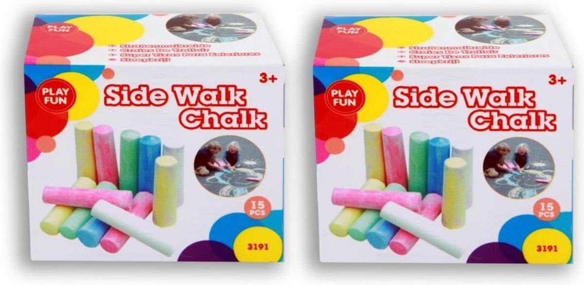 Playfun - Stoepkrijt - 15 Stuks