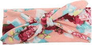 Meisjes haarband met strik gebloemd roze 6-24 maanden | Baby haarbandje - dreumes haarbandje | Bloemenprint Hoofdband | Bloemenprint | Katoen