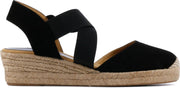 Unisa Vrouwen Suède Espadrilles / Damesschoenen Sleehak Hoogte 2.5 - 4.5 cm   Cele - Zwart - maat 42