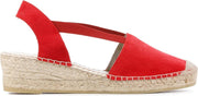 Mace Vrouwen Suède Espadrilles / Damesschoenen Sleehak Hoogte 2.5 - 4.5 cm   Bona - Rood - maat 40