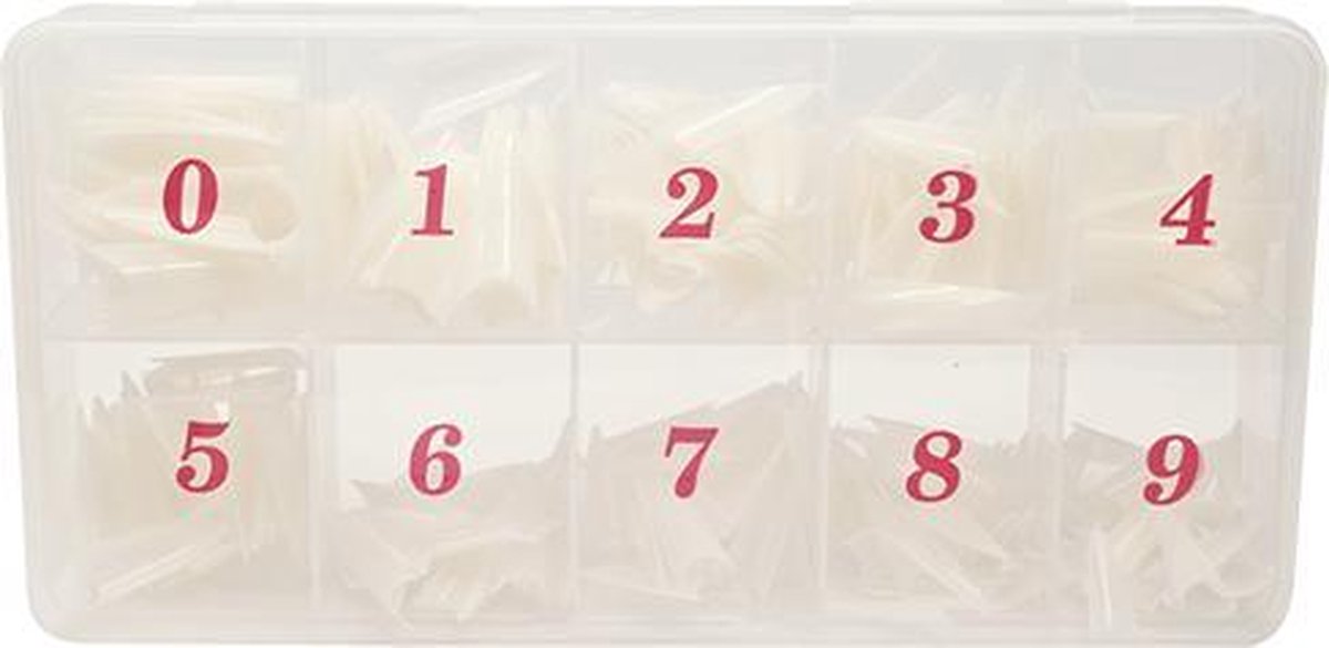 Stiletto nagel tips naturel en tiplim - box 500 stuks nagel - tips - kunst nagels - stiletto