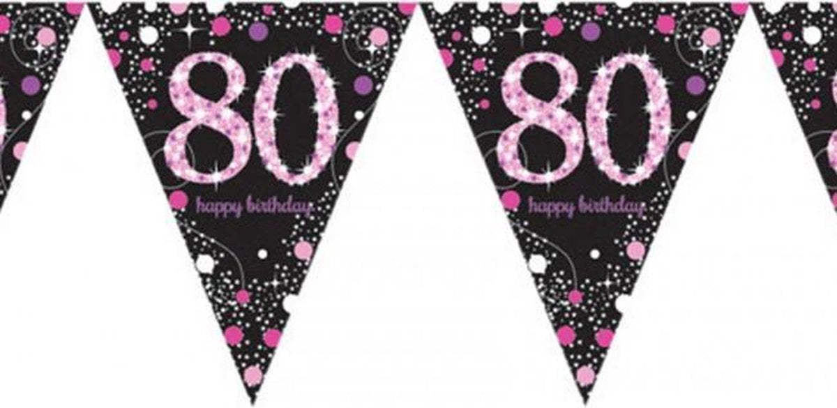 Vlaggenlijn 80 Sparkling celebrations roze 4 meter