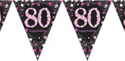 Vlaggenlijn 80 Sparkling celebrations roze 4 meter