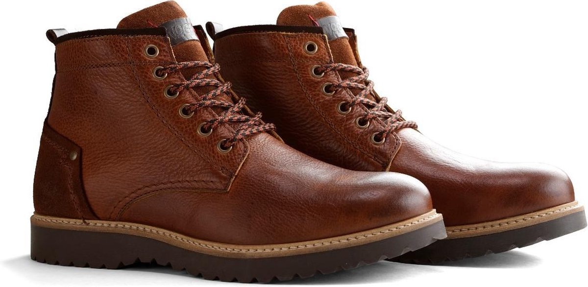 NoGRZ A.Palladio Halfhoge Gevoerde Heren Veterboots - Cognac - Maat 42