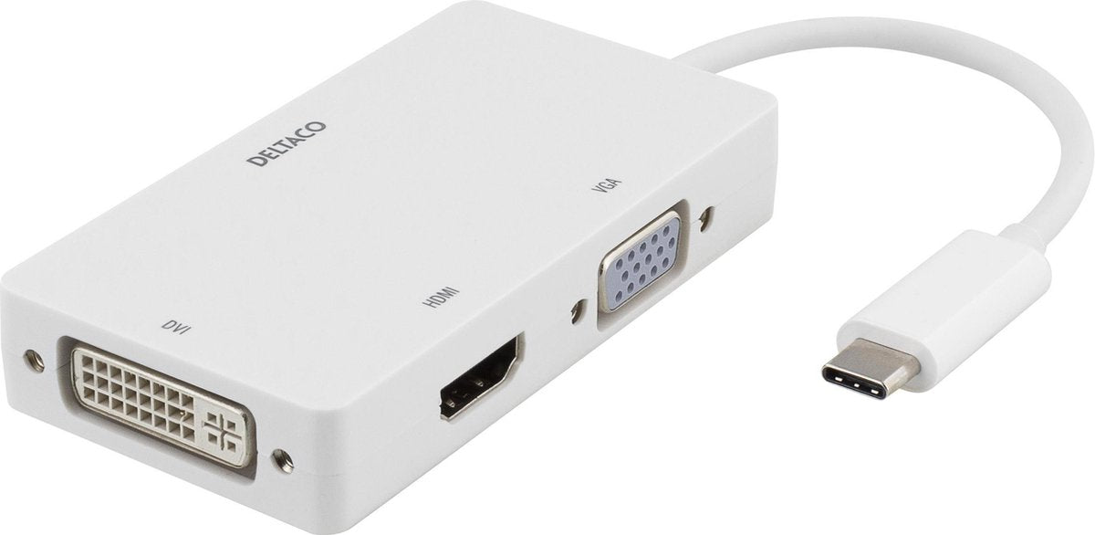 DELTACO USBC-HDMI15 USB-C naar HDMI / DVI / VGA-adapter