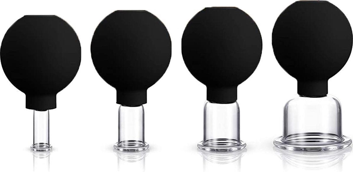 Yonovo® Cellulite Cups Pro 4 stuks - Massage Apparaat Set - Vacuüm -  Anti Cellulitis Therapie - Zwart