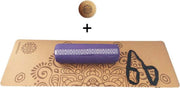 Yin Yoga set – Moon (Purper)| Kurk yogamat| Yoga Bolster| Kurk massagebal| Draagiem| Ethisch geproduceerd uit natuurlijke materialen