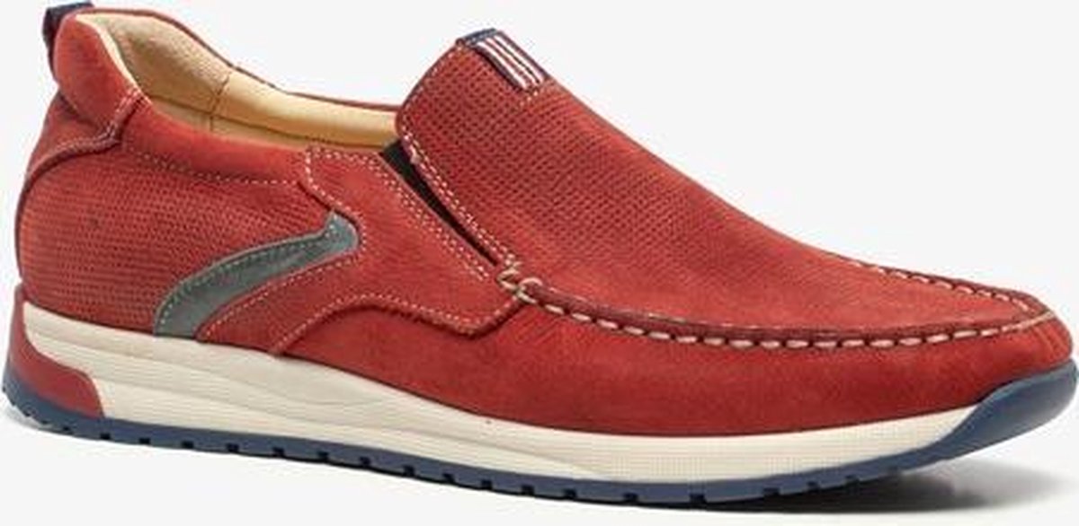 Van Beers leren heren instappers - Rood - Maat 42