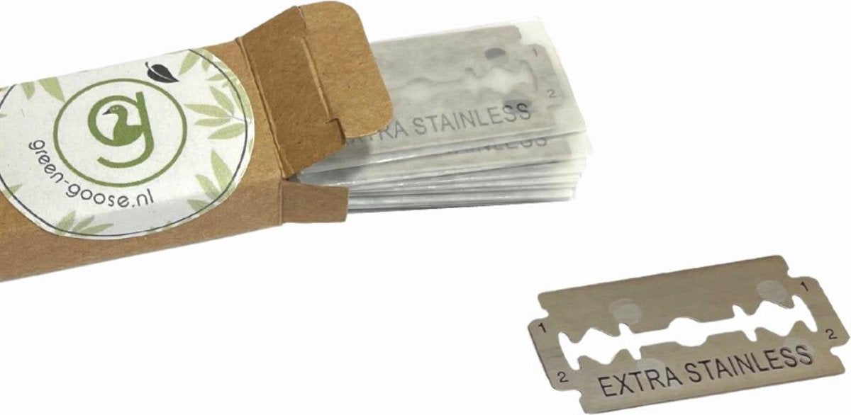 green-goose® Scheermesjes | 10 Stuks | voor Klassiek Scheren | Open Scheermes | Navulmesjes | Duurzaam Verpakt | Double Edge Blades