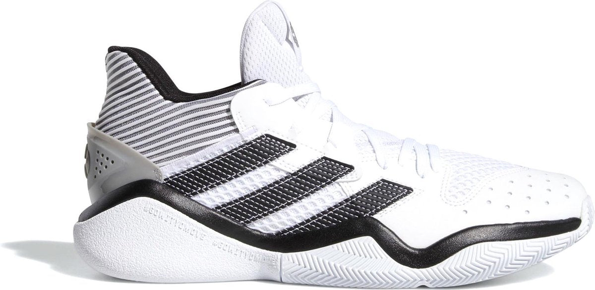 adidas Harden Stepback  Sportschoenen - Maat 42 2/3 - Mannen - wit/zwart/grijs