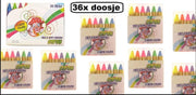 36x Pakje kleurkrijtjes neon 6 stuks