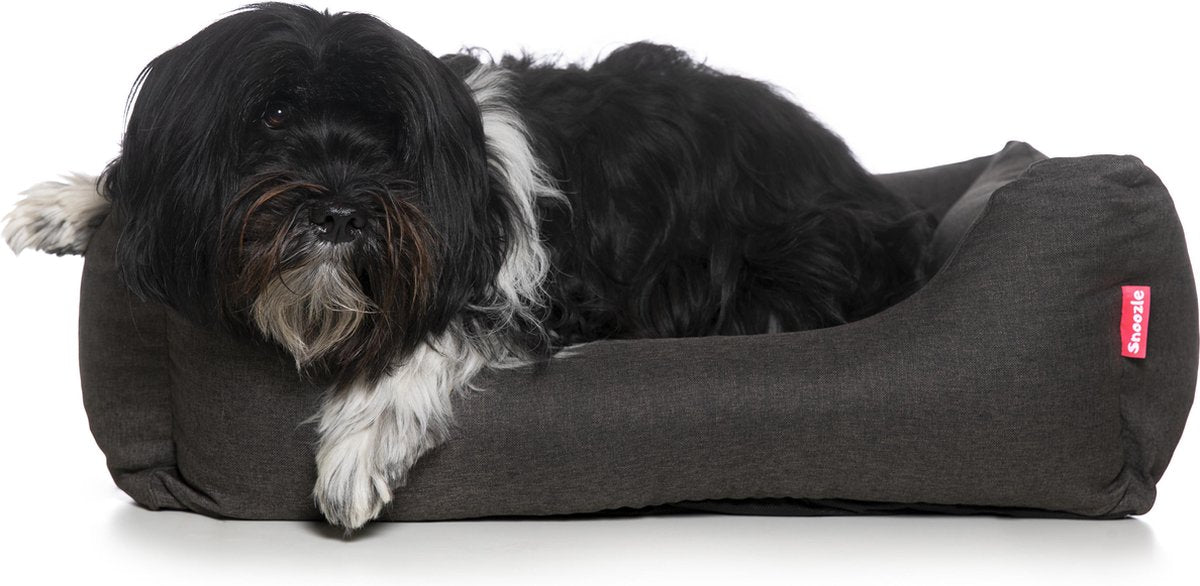 Snoozle Hondenmand New York Grijsbruin - XL - 100 x 70 cm - Hondenbed - Groot - Goed gevuld - Vierkant - Wasbaar