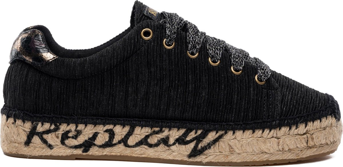 Replay Nassau Dames Espadrilles - Zwart - Maat 39