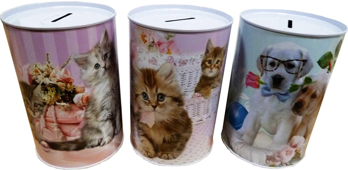Spaarblik honden en katten 15x10 cm