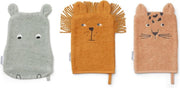 Liewood set van 3 Sylvester Washandjes Safari Mix