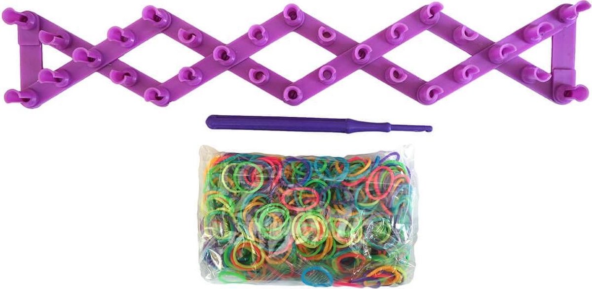 Loom Band Kit Set met 600 Elastiekjes