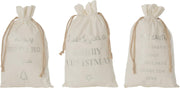 J-Line Zak Kerst Engels Velvet Wit Medium Assortiment Van 3