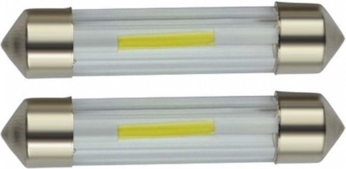 C5W autolamp 2 stuks | LED festoon 41mm | COB warmwit 3000K | 12 Volt - 2W