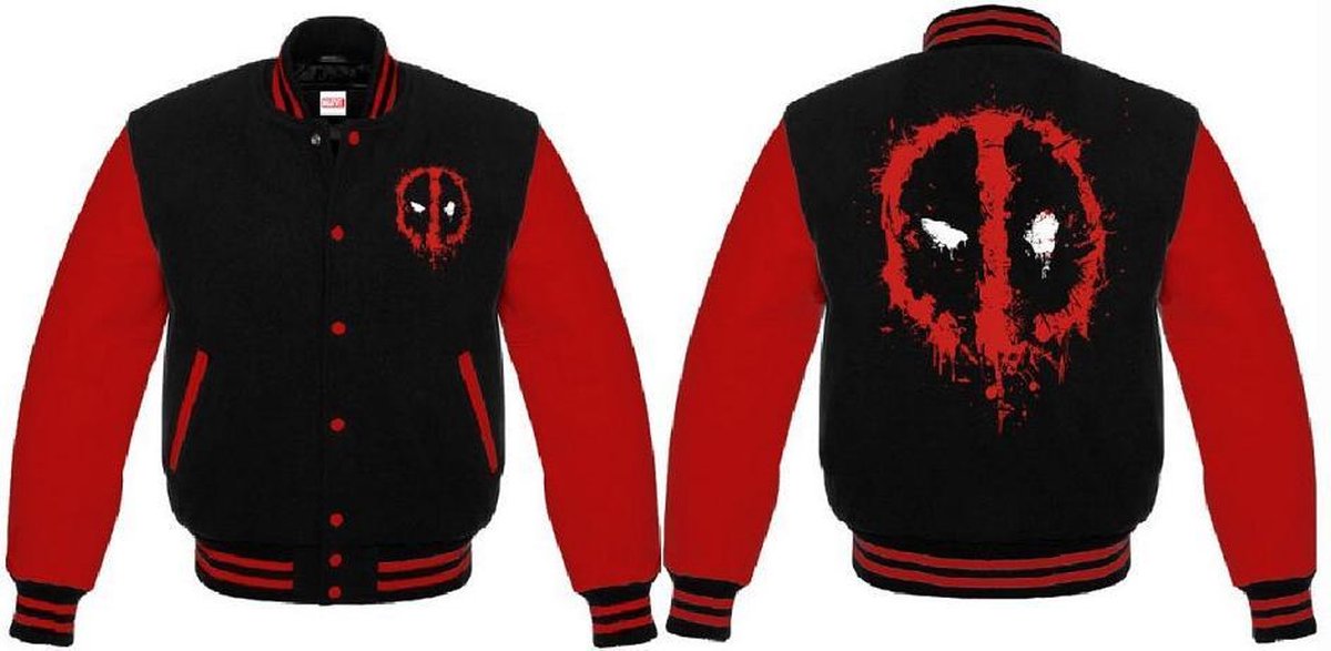 Deadpool - Splatter Logo Men College Jas - Zwart - L