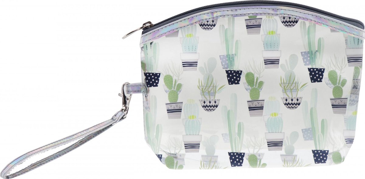Tesoro Make-up Tasje Transparant Cactus 18 X 5 X 12 Cm