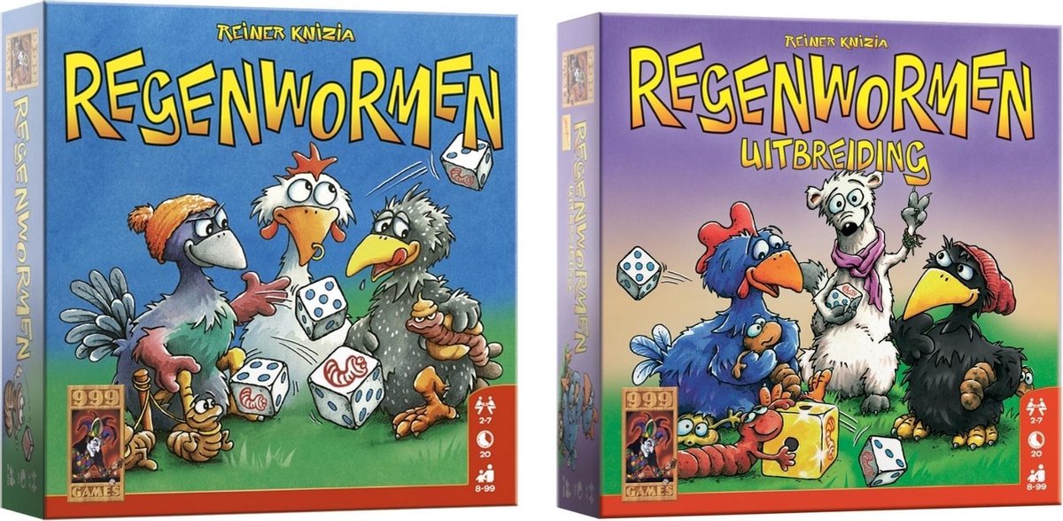 Spellenset - 2 stuks - Regenwormen - Origineel & Uitbreiding