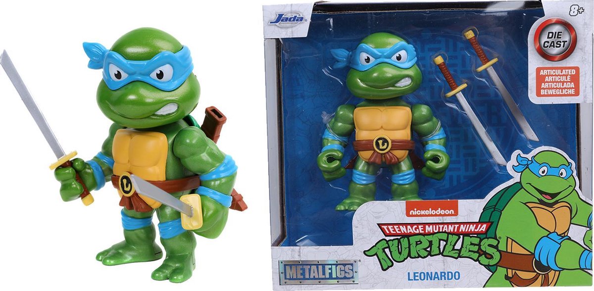 Jada Toys Turtles 4" Leonardo Metalen Actiefiguur