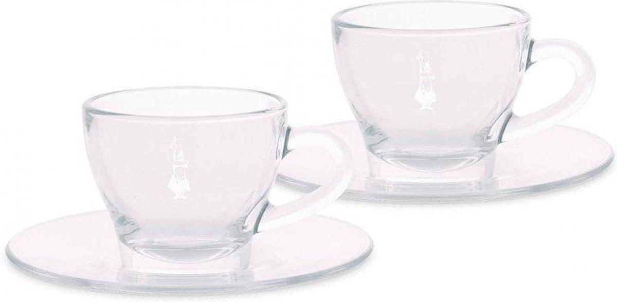 Bialetti Cappuccino kop en schotel Glas - 2 stuks